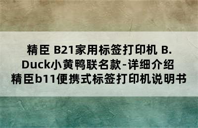 NIIMBOT/精臣 B21家用标签打印机 B.Duck小黄鸭联名款-详细介绍 精臣b11便携式标签打印机说明书